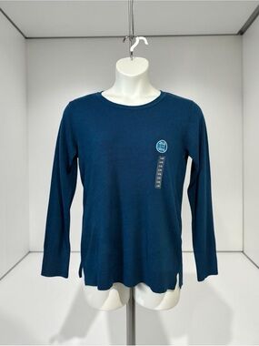 My STYLE, Soft Knit Sweater, Size L, Teal Blue Stretch Long Sleeve Pullover